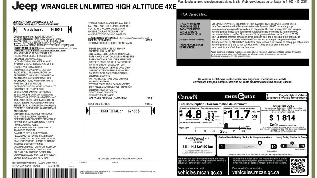 Jeep Wrangler Unlimited High Altitude 2022 d&rsquo;occasion à vendre - 30