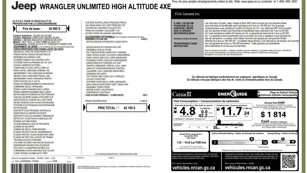Jeep Wrangler Unlimited High Altitude 2022 à vendre à Donnacona - 30