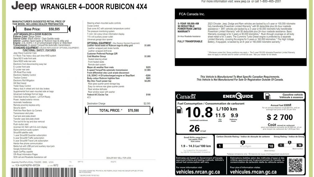 Jeep Wrangler Rubicon 2023 d&rsquo;occasion à vendre - 34