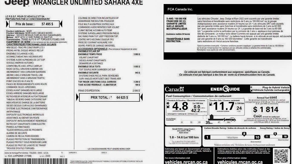 Jeep Wrangler Unlimited Sahara 2022 à vendre à Donnacona - 2
