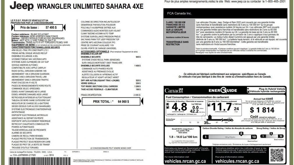 Jeep Wrangler Unlimited Sahara 2022 d&rsquo;occasion à vendre - 32