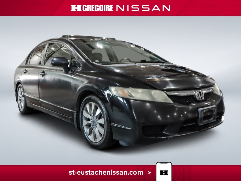 Black 2009 Honda Civic Sedan Front-Wheel Drive Automatic